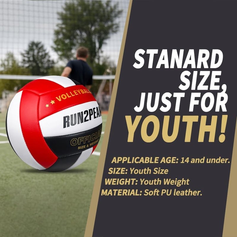 RUN2PEAK Soft Volleyball Ball Official Size 5 Volleyballs for Indoor Outdoor Beach Pool Game Play for Youth Teen Team Beginners Professional PU Leather Training Practice Volley Balls - Image 4
